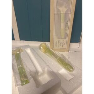 Vtg Lillian Rose Pair Calla Lily Taper Candles White Green Floral Wedding Decor